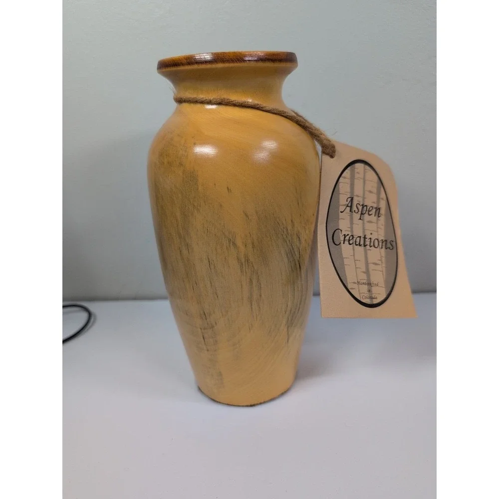 Original Aspen Studio Wooden Vase‎ Handcrafted  9